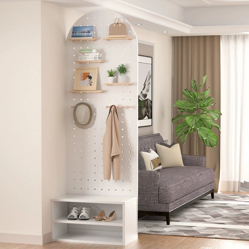 W8实木洞洞板屏风隔金属断定木质遮挡收纳衣柜隔板客厅玄关制置