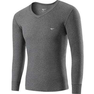 七匹狼纯棉V领秋衣男士打底内衣
