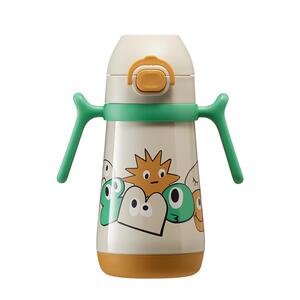 babycare简笔画几何菌儿童保温杯宝宝手柄款300ml洛克黄水杯杯子
