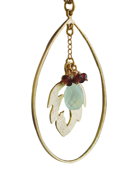 野生浆果系列磨砂叶子绿玉髓项链高级感气质百搭石榴石锁骨链