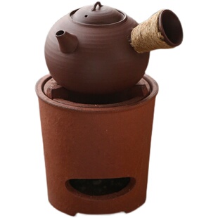 潮汕工夫茶炉 砂铫烧水壶侧把急须 煮茶壶 炭炉电陶炉 红泥跳盖碳