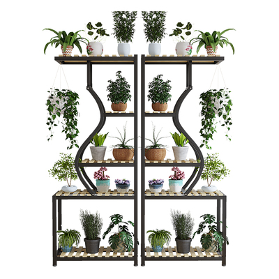 铁艺隔断多层靠墙客厅落地式花架