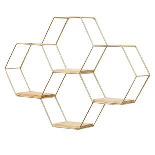 美甲店墙上置物架墙面六边形铁艺挂墙架子美发美容院装饰展架墙壁