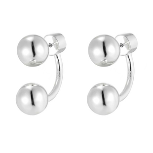 MS情绪波动 925纯银圆球耳环设计师款几何耳环女简约气质INS