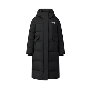 杨幂同款FILA RGB羽绒斐乐远红外发热长款羽绒服2025冬新保暖外套