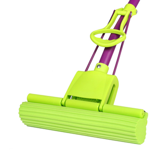 妙洁拖把海绵吸水胶棉拖把地板可伸缩滚轮式地拖家用免手洗不锈钢