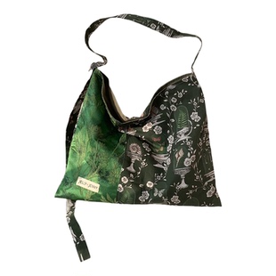 收集者绿小众设计帆布包高级感单肩帆布袋通勤包女B32