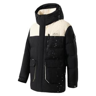 回力冲锋滑雪羽绒服男士冬季2025新款青少年冬装加厚男生工装外套