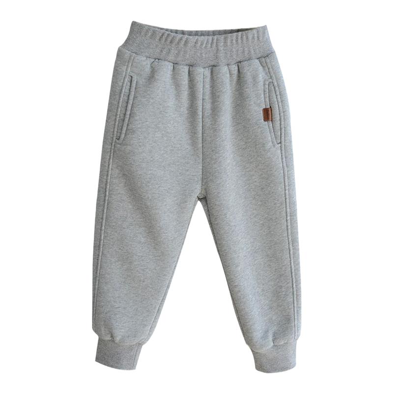 儿童双层裤子 秋冬内里加棉运动裤 男女童休闲保暖长裤 纯棉里子