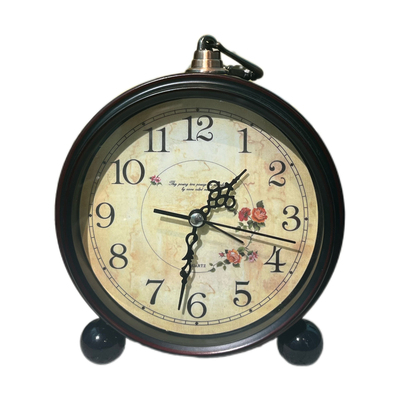 复古小闹钟摆件静音走时家用客厅卧室摆放