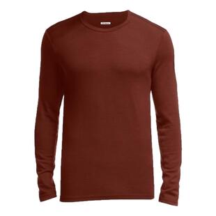 新西兰Merino美丽诺羊毛男士长袖T恤Tech保暖上衣红色底层衣200