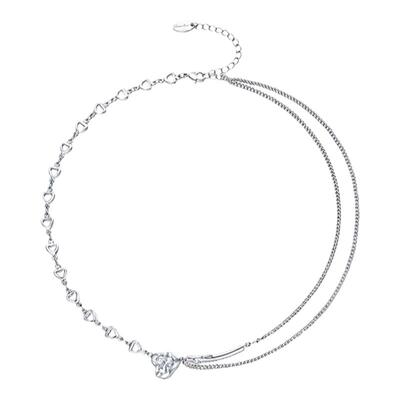 原创设计心形蜡烛双层叠戴项链