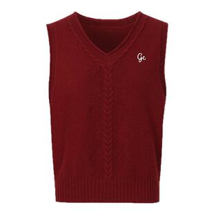 GCRUES商场同款复古v针织马甲女叠穿马夹背心无袖坎肩G12C00A0262