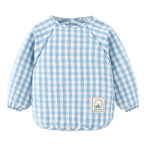 宝宝罩衣儿童防水防脏纯棉饭兜男女宝宝吃饭围兜春秋长袖婴儿护衣