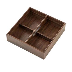 围炉煮茶托盘水果零食茶盘果盘点心盘四宫格木质干果盘茶点分格盘