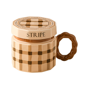 复古马克杯办公室带盖水杯陶瓷情侣杯子礼盒伴手礼物设计感咖啡杯