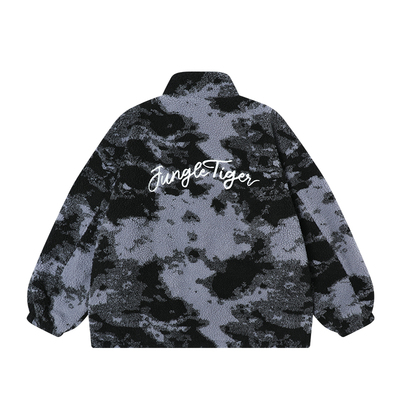 秋冬正反两穿水洗纹理羊羔绒外套