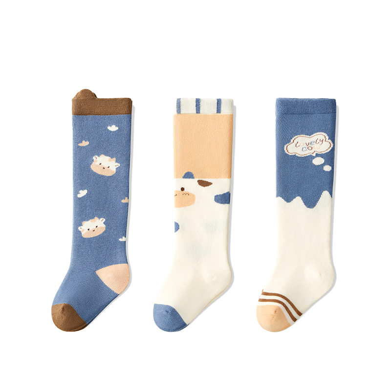 婴儿长筒袜子秋冬款女宝宝新生儿0到3个月男宝冬季纯棉a类不勒腿