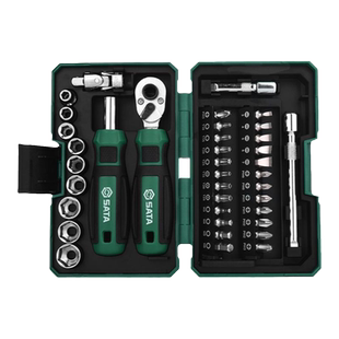 世达小飞棘轮扳手套筒套装6.3mm全套工具螺丝刀批头组套05498A