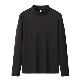 秋冬季半高领长袖t恤男冬天保暖上衣服男士加绒打底衫内衣套装裤