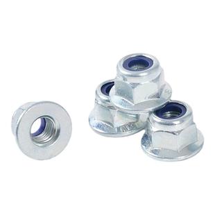 GB6183法兰尼龙锁紧螺母镀锌非金属嵌件六角防松自锁螺丝帽4级8级