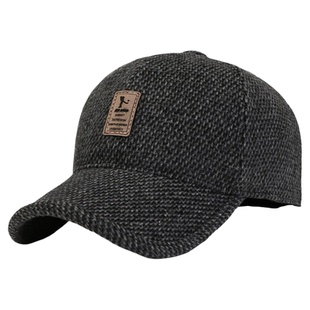 伍福帽艺坊加绒加厚冬季护耳帽子男士保暖棒球帽牧马中年人防寒帽