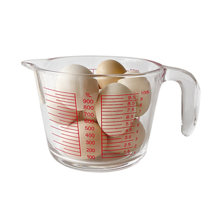 大容量耐高温打蛋杯带把手牛奶玻璃量杯带刻度高硼硅厨房烘焙量杯
