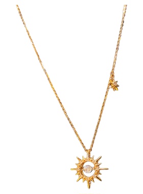 调太幅18K金太阳花灵动项链