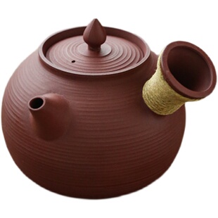 潮州砂铫红泥侧把烧水壶急须壶 炭炉电陶炉煮茶壶 潮汕工夫茶具