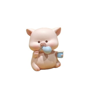 可爱小猪桌面小摆件创意迷你少女心车载网红装饰品解压治愈系礼物