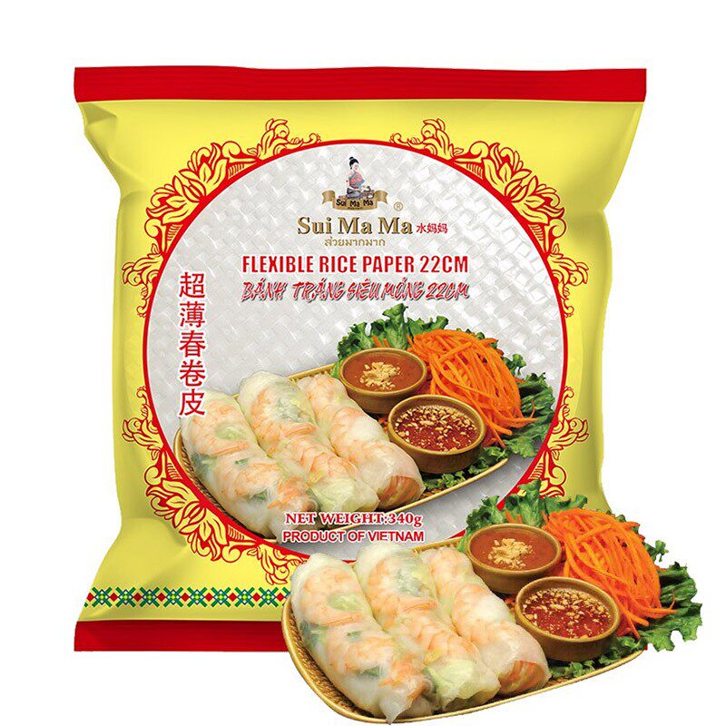 越南春卷皮进口水妈妈0脂肪水晶透明薄饼米纸卷饼春饼米皮即食