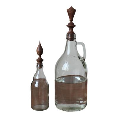 imooo原创法式中古风实木木塞玻璃瓶咖啡豆储存罐果汁凉水瓶