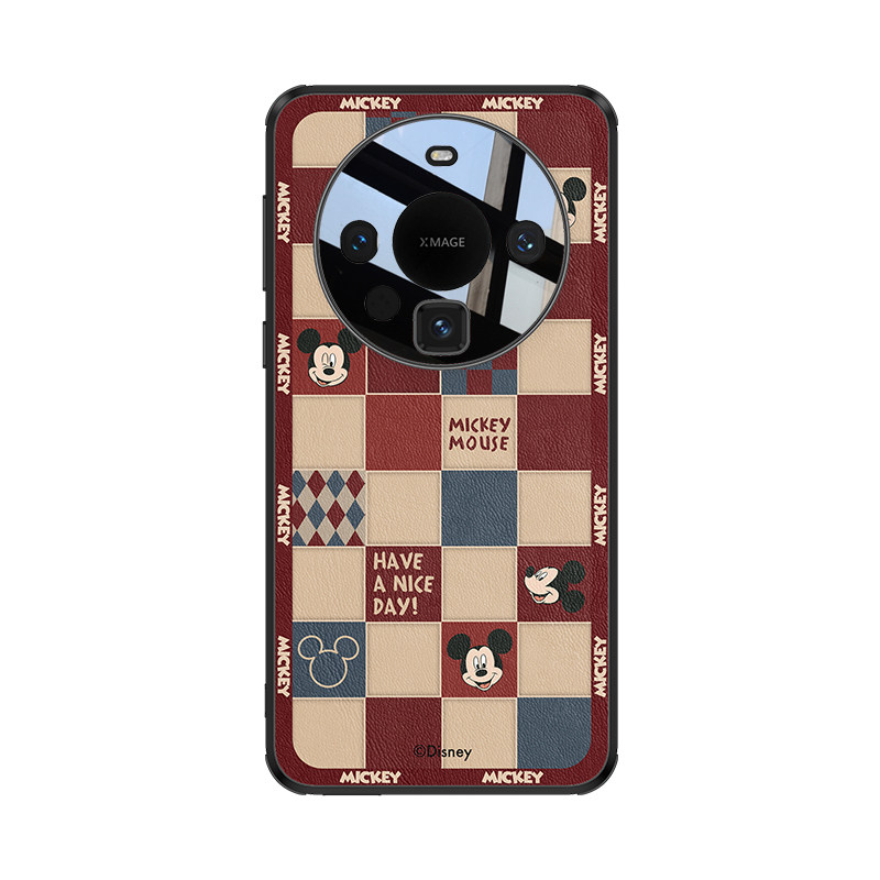 迪士尼正版适用华为mate60pro手机壳mate70新款p50高级感Art小众p60小羊皮meta40女款米奇+全包防