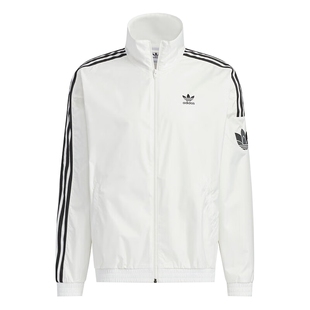 阿迪达斯三叶草官网外套男女同款春夏梭织防风立领宽松夹克JI7535