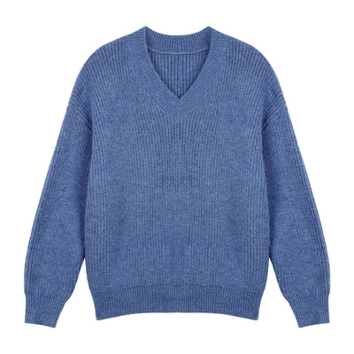 v领毛衣女秋冬慵懒内搭针织上衣