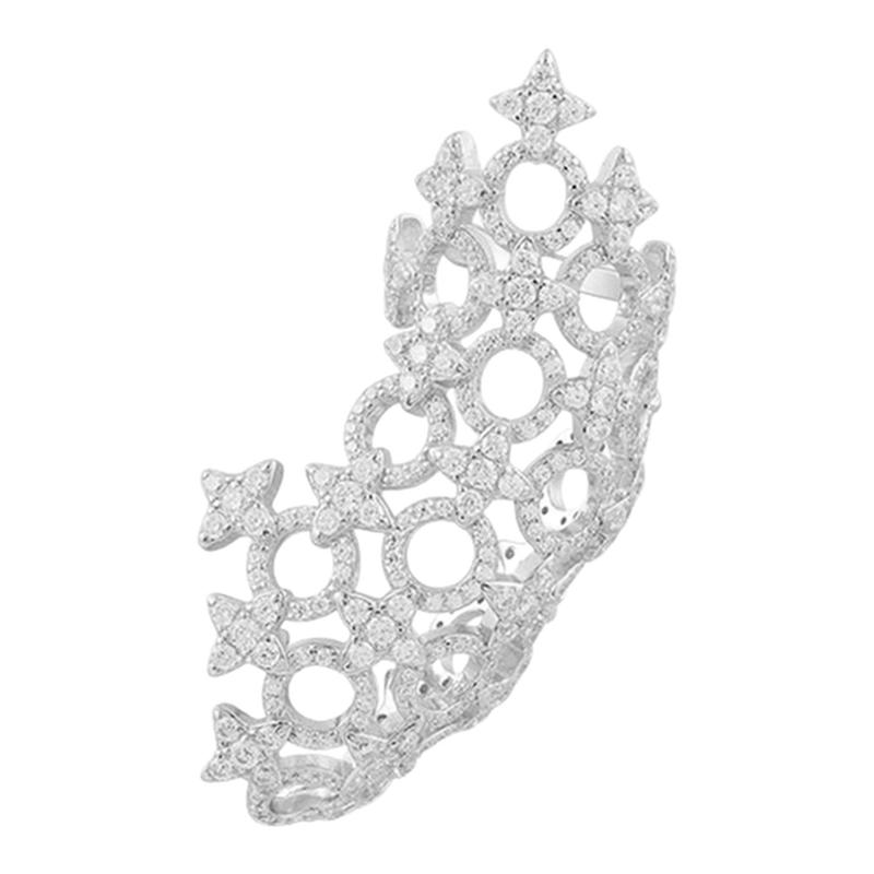 APM Monaco 单只六芒星圆圈耳夹经典气质耳饰百搭女款银色轻奢
