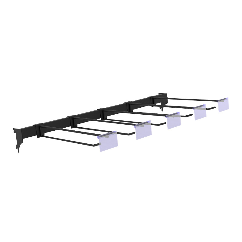 超市货架专用横梁横杆挂杆卡口1.5cm方通90cm120cm单双线挂钩30cm