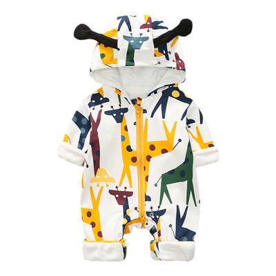 婴儿卡通双层春秋外出连体衣套装