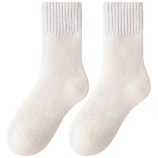 毛圈袜子男款冬季东北保暖加绒加厚地板袜男士中筒袜羊绒年货节