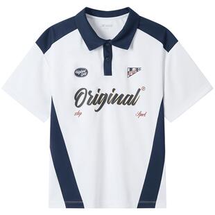 特步童装大童百搭透气儿童针织短袖男童夏季新款女童套头T恤上衣