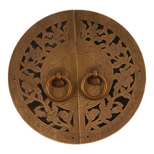 红木柜子复古铜拉手中式家具衣柜拉手圆形橱柜鞋柜门老式仿古把手