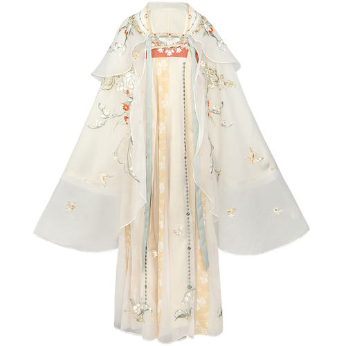 原创汉服女春季中国风斗篷唐制重工刺绣齐胸襦裙改良古装超仙飘逸