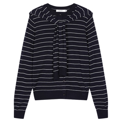 MOUSSY春季新品法式慵懒风披肩领针织开衫女028IAC70-1048