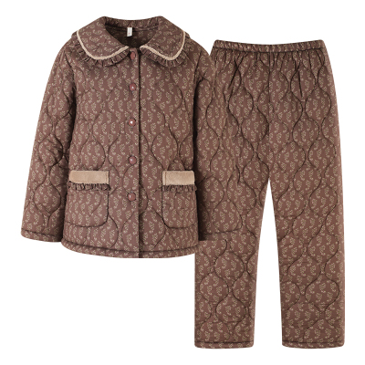 【三层加厚】睡衣女士梭织夹棉