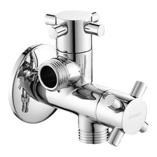 埃美柯JF123全铜三通角阀一进两出4分洗衣马桶冲洗套装两用分水器