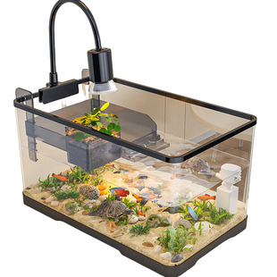 乌龟饲养缸小型乌龟专用缸家用客厅螃蟹生态缸鱼缸过滤制氧一体机