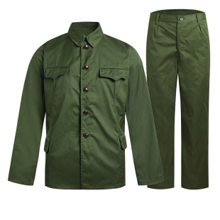 涤卡65老式军套装男涤卡老款怀旧干服聚会服装六五式绿军衣套装
