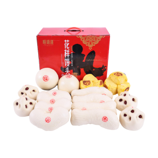 崂味道王哥庄大馒头旗舰店年货礼盒胶东馍馍花样饽饽特产送礼礼盒