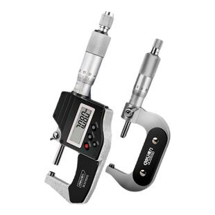 得力数显千分尺电子测厚外径螺旋测微仪器壁厚杠杆电子千分卡尺