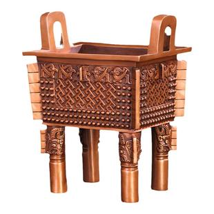 匠泽铜魂 纯铜鼎摆件 紫铜仿古方鼎 高档开业商务礼品 父戊方鼎